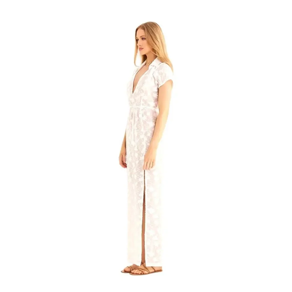 Rumer The Label Semi Sheer Billie Shirt Maxi Dress Cover Up size S NWT - Picture 3 of 12